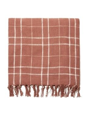 Little Korboose Woven Throw Blanket Rust NWT April Nemeth